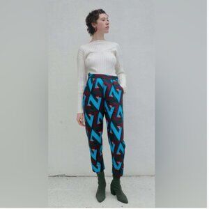 Rachel Comey Westside Zed 100% Linen High Waist cropped pleated Pants sz 4